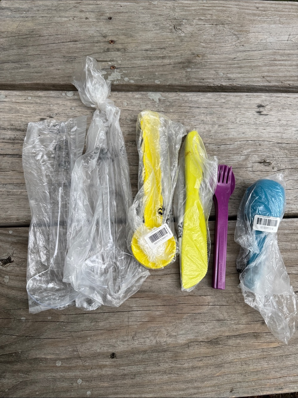 Tupperware  Utensils Yellow, Purple, Blue